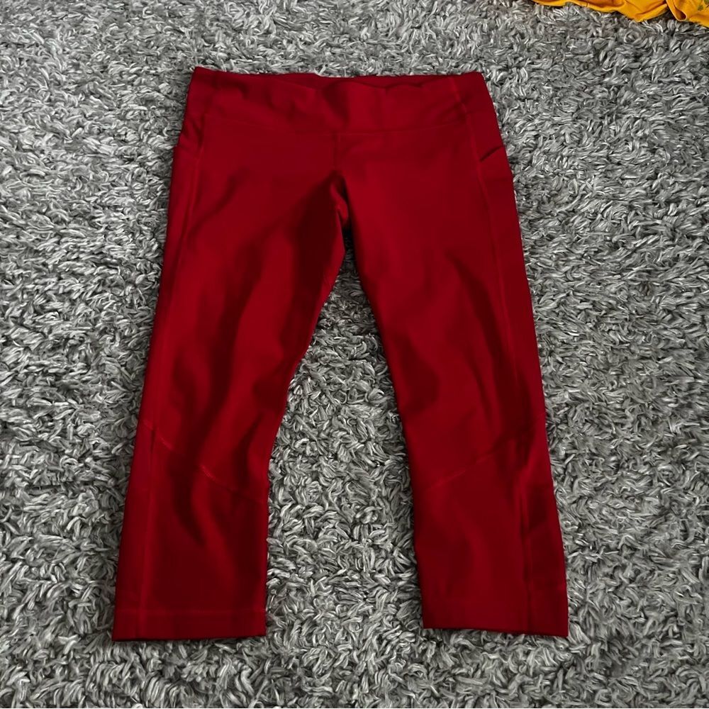 Lululemon pace rival 22” leggings size 12 dark red
